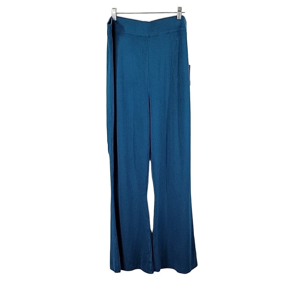 Victor Glemaud High Rise Flare Sweater Pants, Teal, Size XL, NWT